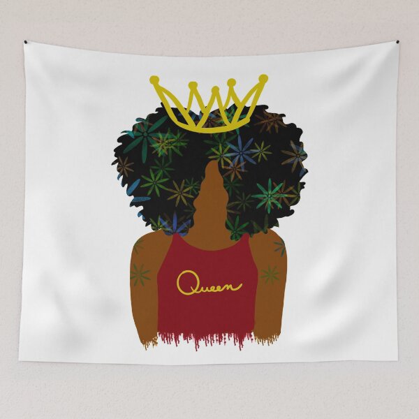 Item preview, Afro Flower Child Queen With Crown designed and sold by blackartmatters.
