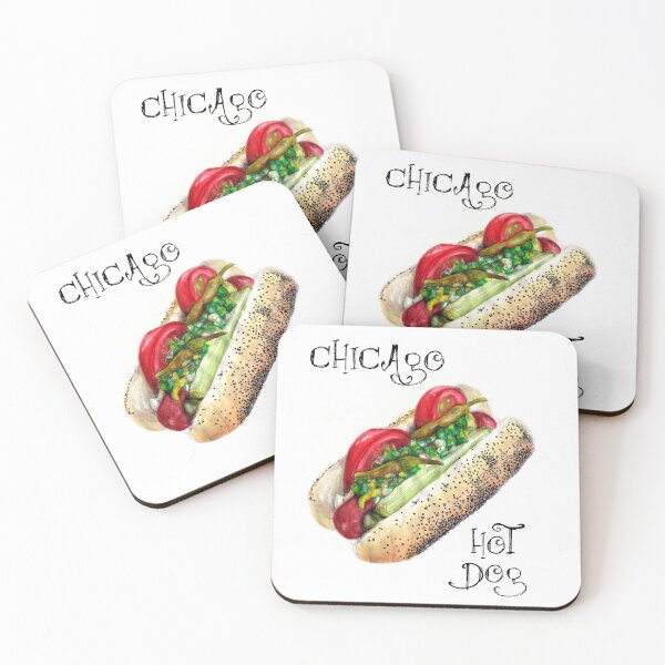 Item preview, Chicago Hot Dog Watercolor Painting  designed and sold by gothscifigirl.