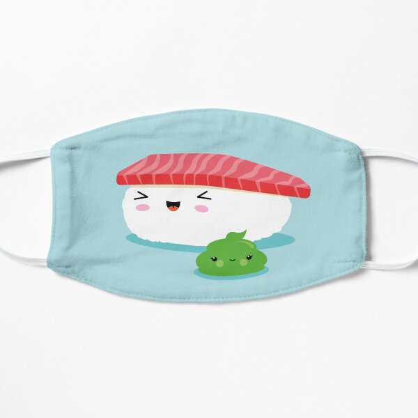 Beste Freunde Kawaii Sushi Nigiri Illustration für Kinder Flache Maske