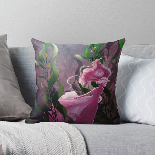 Mermay - Aurora Pink Throw Pillow