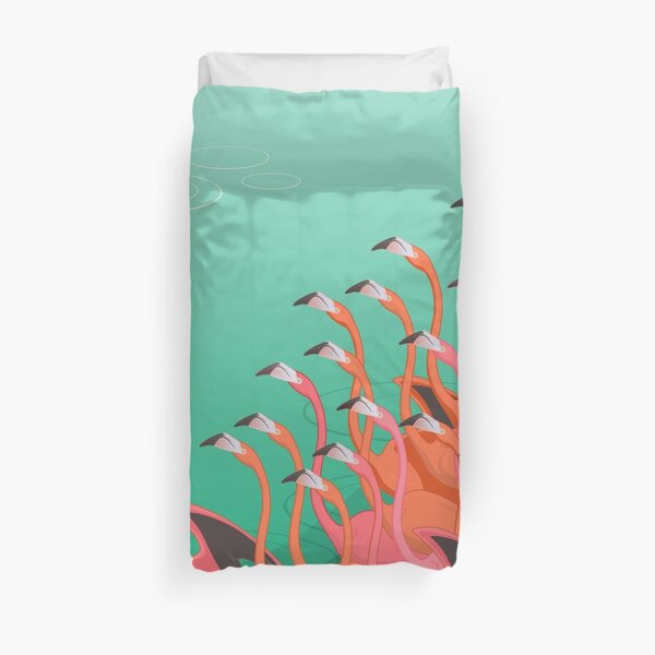 Fresco of the flamingoes Duvet Cover