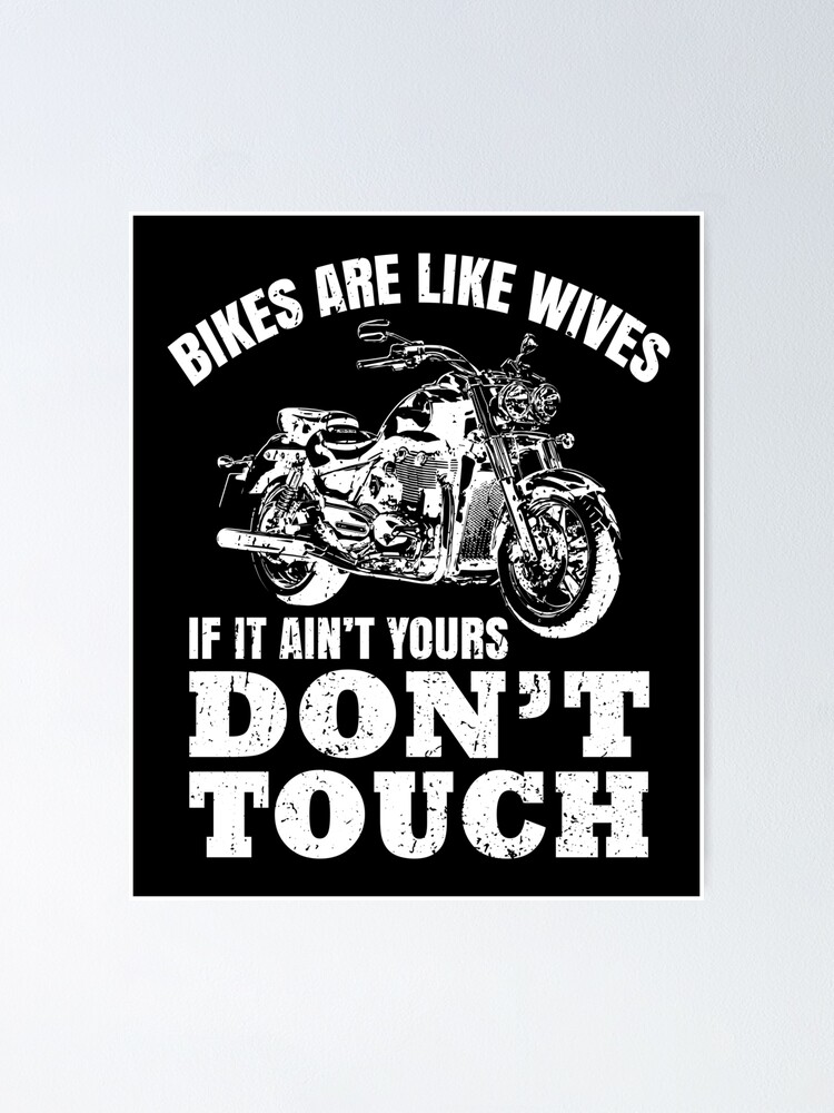 Poster Texte Blanc Moto Cite Motard Femme Papa Mari Idee Cadeau Graphique Par Grant4king Redbubble