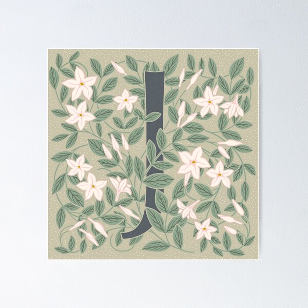 Item preview, Floral Monogram Letter J designed and sold by Maria Chiara Fantini.