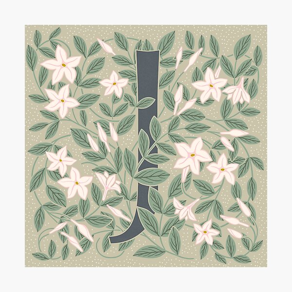 Item preview, Floral Monogram Letter J designed and sold by Maria Chiara Fantini.