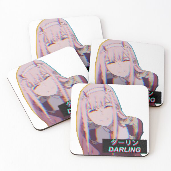 Aesthetic Zero Two Darling Coasters (Set of 4)