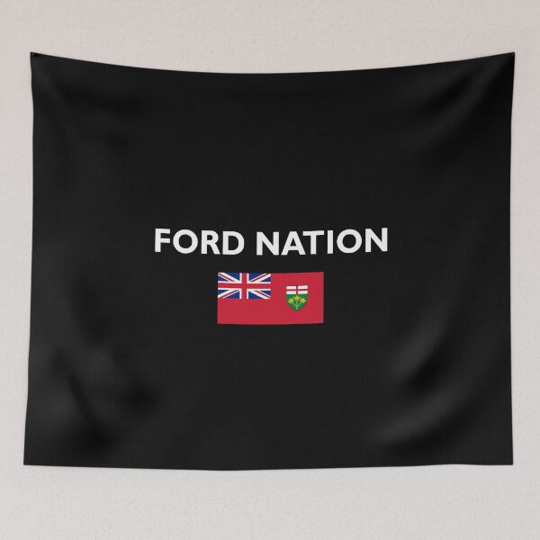 Item preview, Doug Ford Nation Province Ontario Flag Dark Color designed and sold by TinyStarCanada.