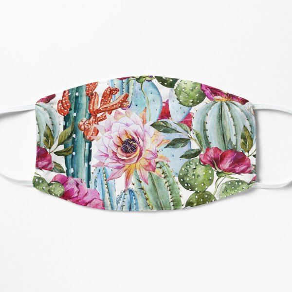 Watercolor Succulents Flat Mask
