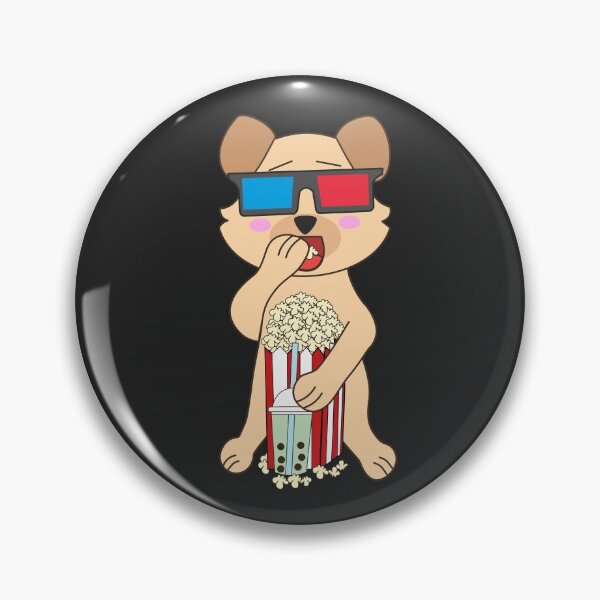 Item preview, Kawaii dog watching movies and eating popcorn designed and sold by Ralph Hossepian.