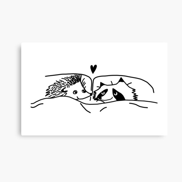 Item preview, hedgehog and raccoon drawing designed and sold by dora6.