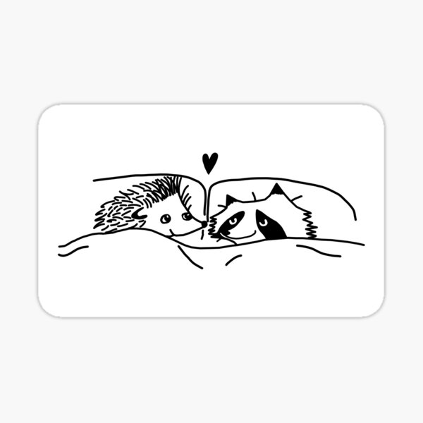 dessin hérisson et raton laveur Sticker