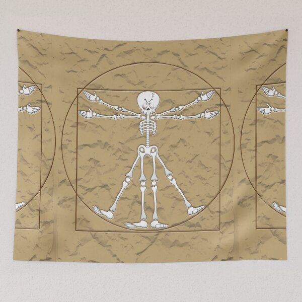 Artikelvorschau, Vitruvian Mann Skelett Cartoon entworfen und verkauft von BluedarkArt.