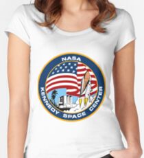NASA's Kennedy Space Center Logo Fitted Scoop T-Shirt