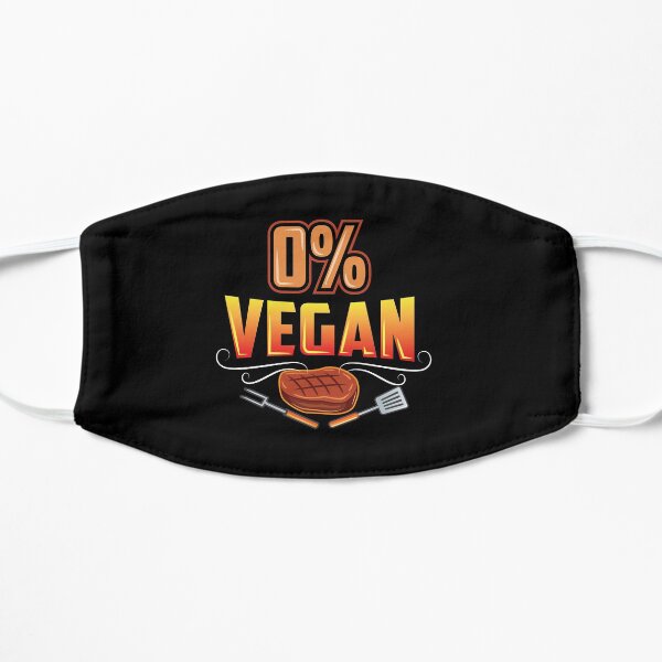 Funny Anti Vegan BBQ Grill - 0% Vegan Flat Mask