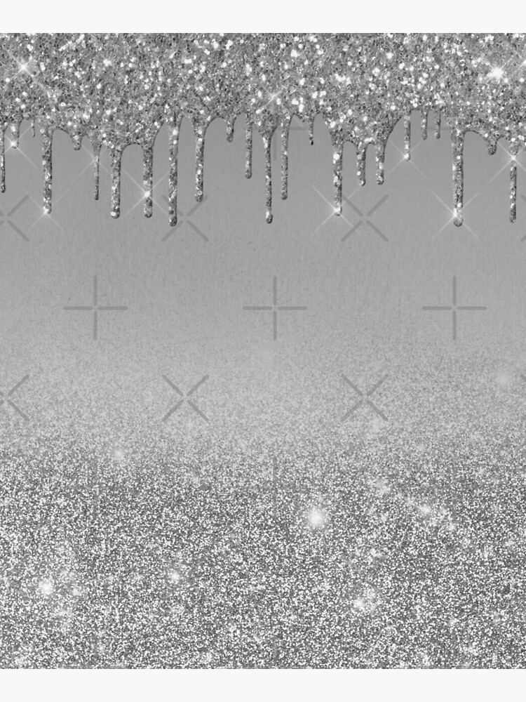 "Silver Dripping Glitter " Mounted Print for Sale by marynaeller