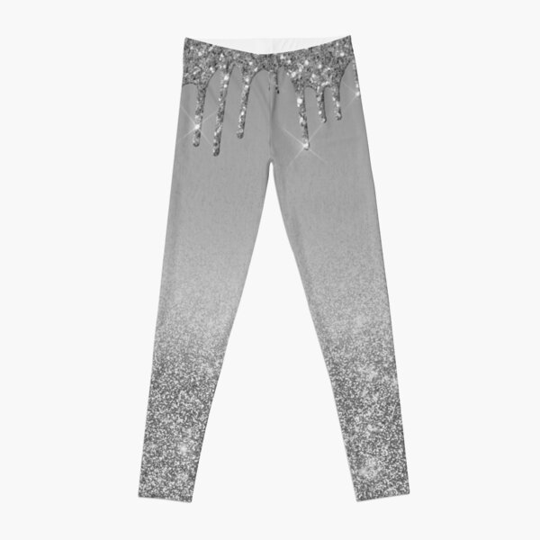 Silver Gray Glitter #1 (Faux Glitter) #shiny #decor #art #society6 Leggings  by Anita's & Bella's Art