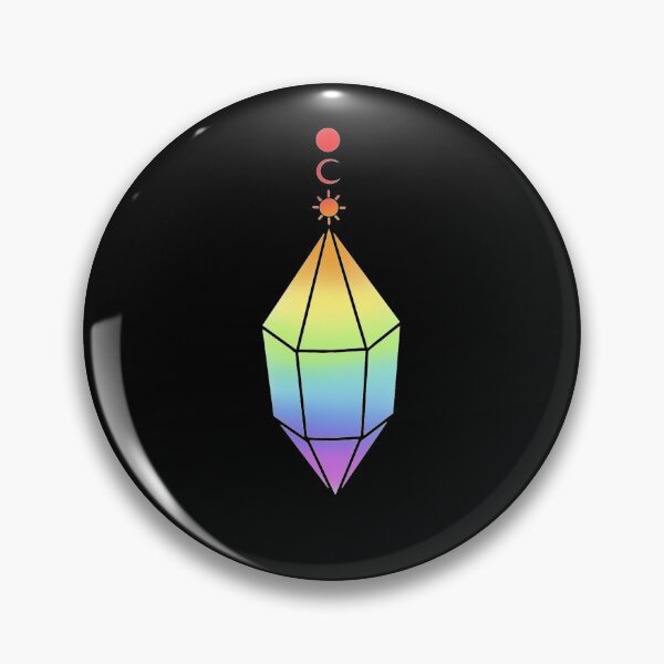 Item preview, Gay pride rainbow flag Witchy Crystal Pendant - Sun, Moon, and Earth Power designed and sold by TheDoodlemancer.