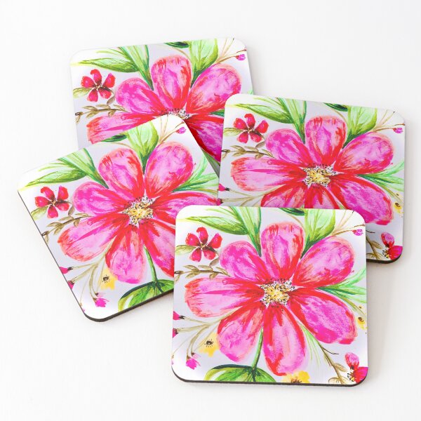 Item preview, Big watercolor pink flower designed and sold by SpringCandy.