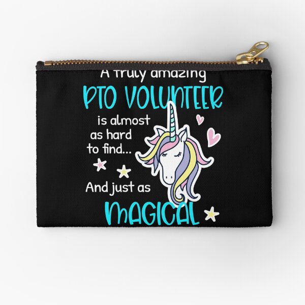 PTO Volunteers Are Magical, Cute PTO Mom Gift Zipper Pouch