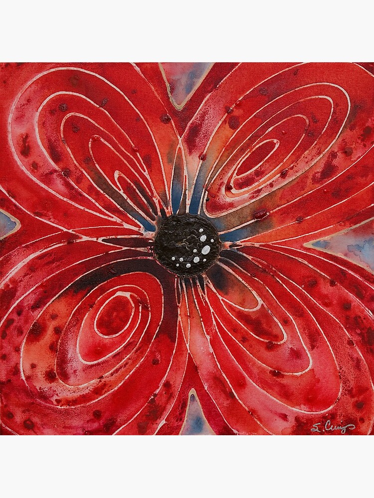 "Red Flower 2 Vibrant Red Floral Art" Art Print for Sale by
