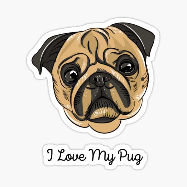 2 x Heart Stickers 7.5 cm Funny Puggle Puppy Dog Pup Cute  #43645 BW 