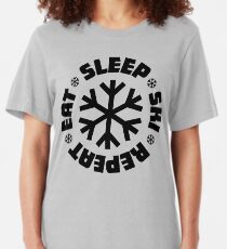 Eat Sleep Ski Repeat Slim Fit T-Shirt