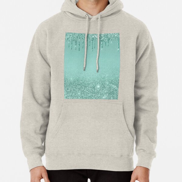 Mint Glitter Drip Pullover Hoodie