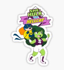 She-Hulk and Hellcat Sticker