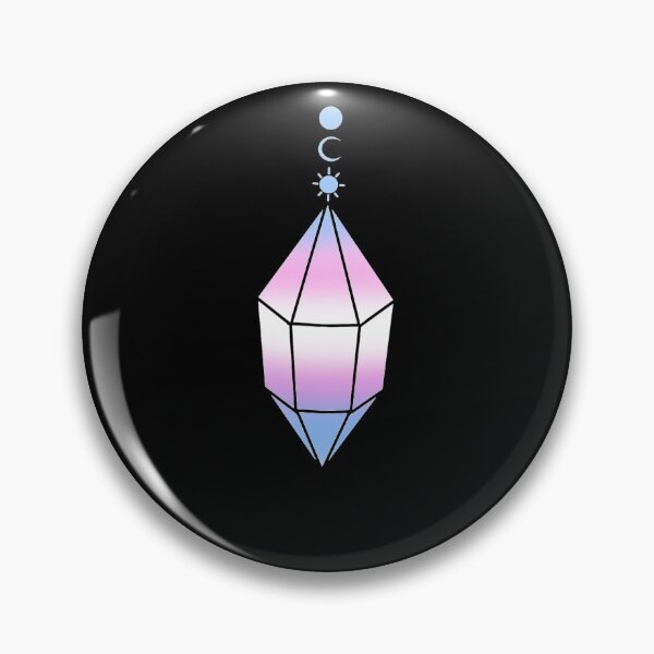 Item preview, Trans pride transgender flag Witchy Crystal Pendant - Sun, Moon, and Earth Power designed and sold by TheDoodlemancer.