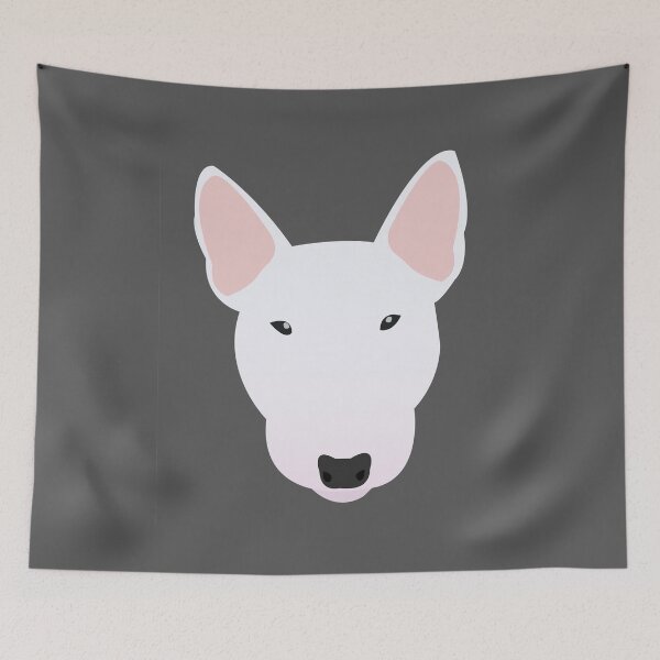 Item preview, White Miniature Bull Terrier designed and sold by KCPetPortraits.