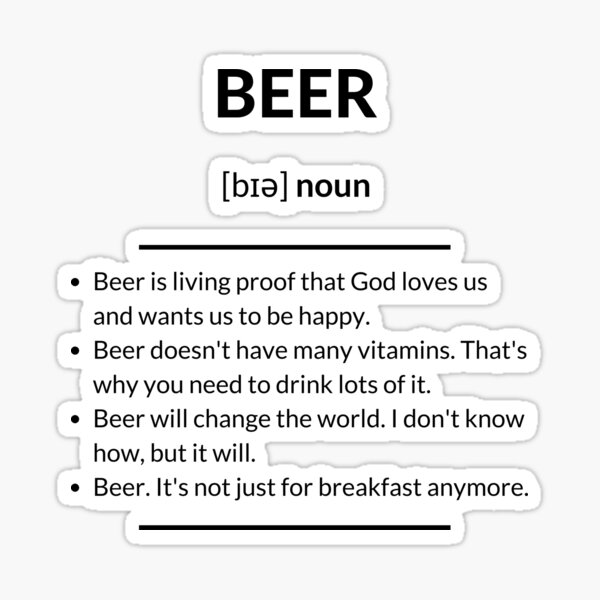"Beer Definition Dictionary Collection" Sticker by Designschmiede