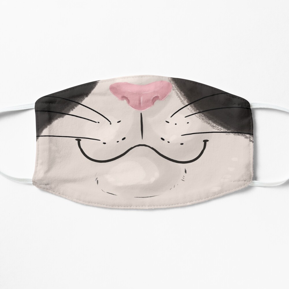 tuxedo cat face mask