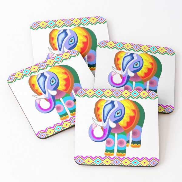 Item preview, Elephant Rainbow Colors Patchwork designed and sold by BluedarkArt.