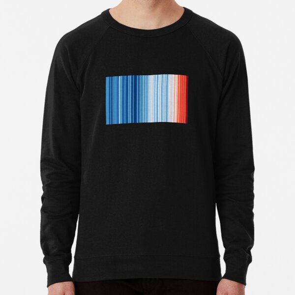 Climate Change & Global Warming Temperature Stripes Lightweight Sweatshirt