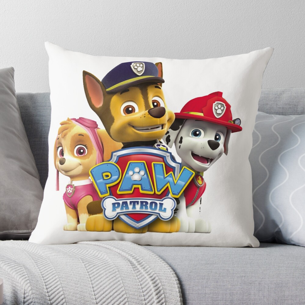 Paw Patrol Chase, Marshall and Skye Pillow for Sale by docubazar7