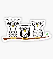 Three Little Owls Sticker