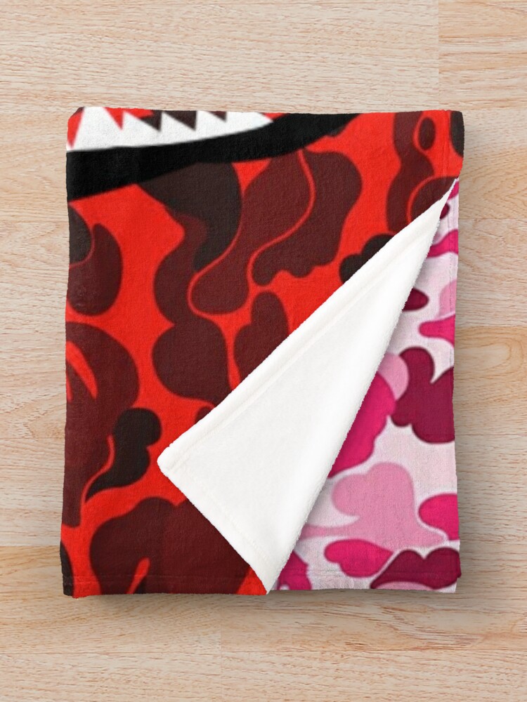 Red Shark Cool Camo Bape Premium Blanket Bedding | eBay