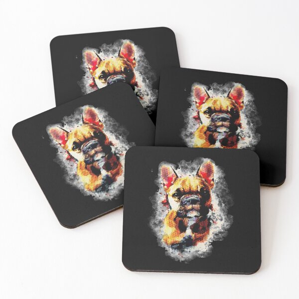 Item preview, French bulldog colorfull vintage style designed and sold by Collagedream.