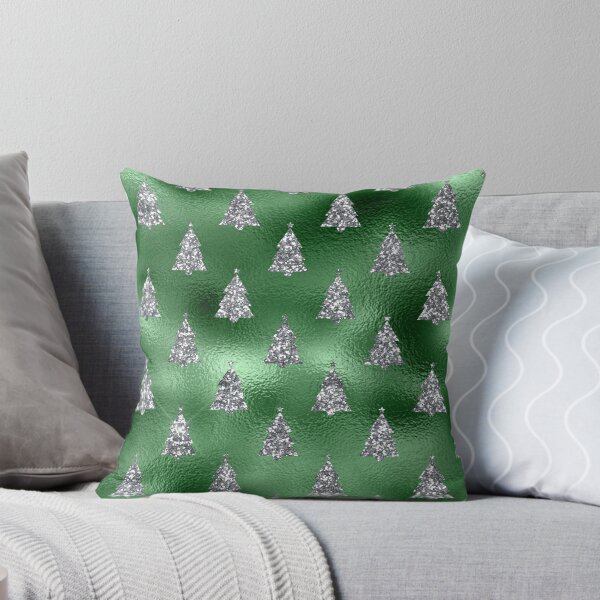 Item preview, Green Foil and Silver Christmas Tree Christmas Glam Design Pattern designed and sold by digitalvintage.