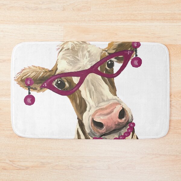 Item preview, Cute Cow with Glasses and Earrings designed and sold by leekellerart.