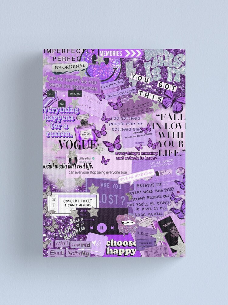 Purple Aesthetic Collage Canvas Print By Corridunn Redbubble