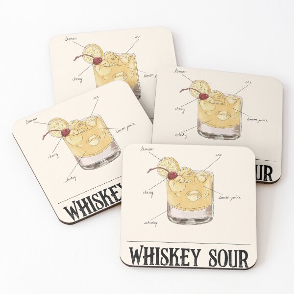 Artikelvorschau, Whisky saure Cocktailplakatillustration entworfen und verkauft von mams98.