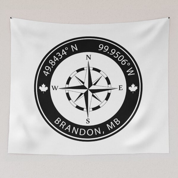 Item preview, Brandon, Manitoba Geographical Coordinates designed and sold by TeeOhGraphics.