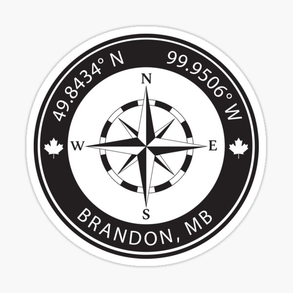 Item preview, Brandon, Manitoba Geographical Coordinates designed and sold by TeeOhGraphics.