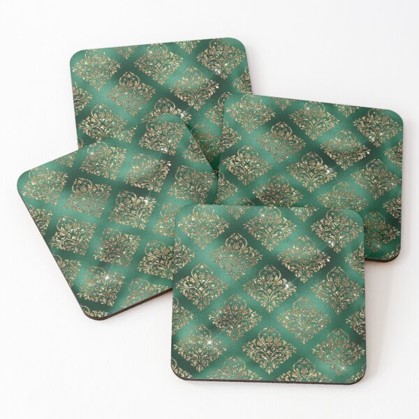 Item preview, Green and Gold Foil Christmas Glam Design Pattern designed and sold by digitalvintage.