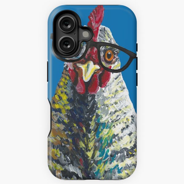 Aperçu de l'œuvre Art de poulet mignon, poulet avec des lunettes créée et vendue par leekellerart.