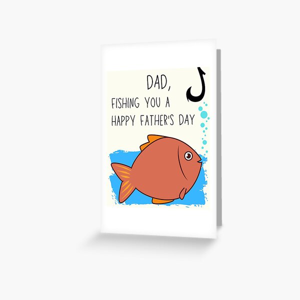 Happy Father's Day card. Silhouettes of dad and son fishing on the