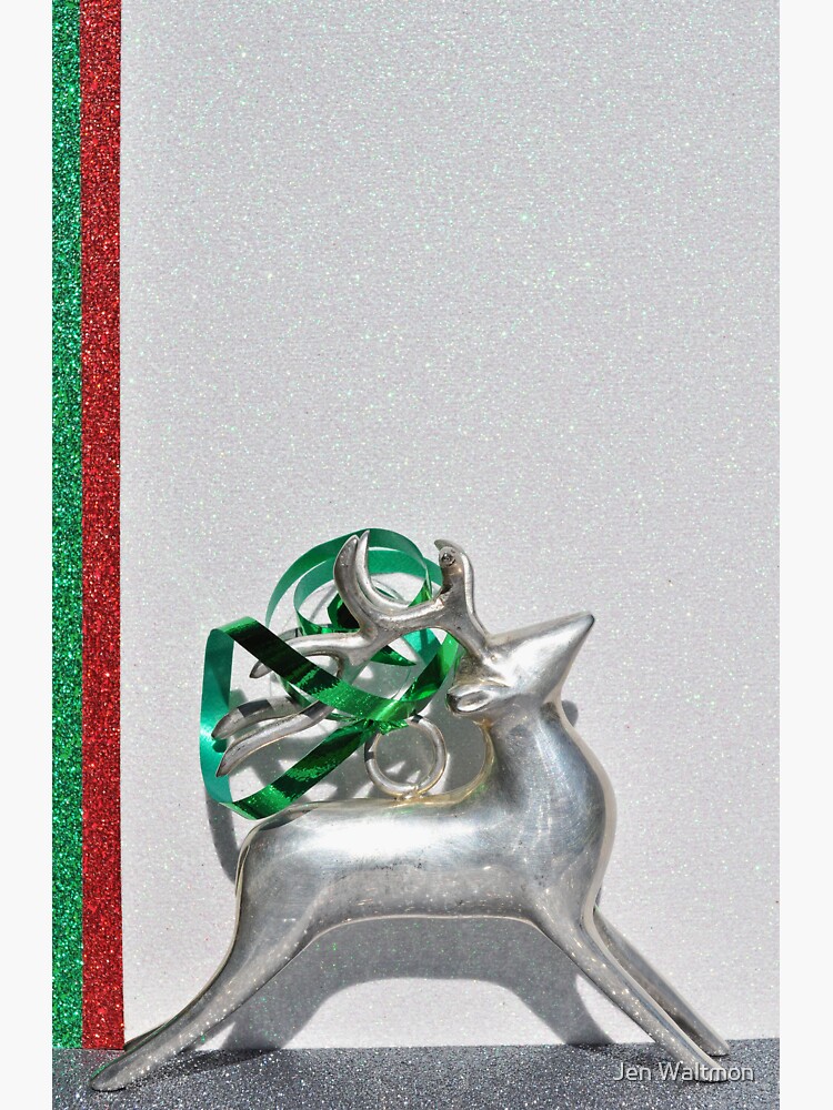 Thumbnail 3 of 3, Sticker, Christmas: Holiday Stripes and a Reindeer II designed and sold by Jdubphotog.