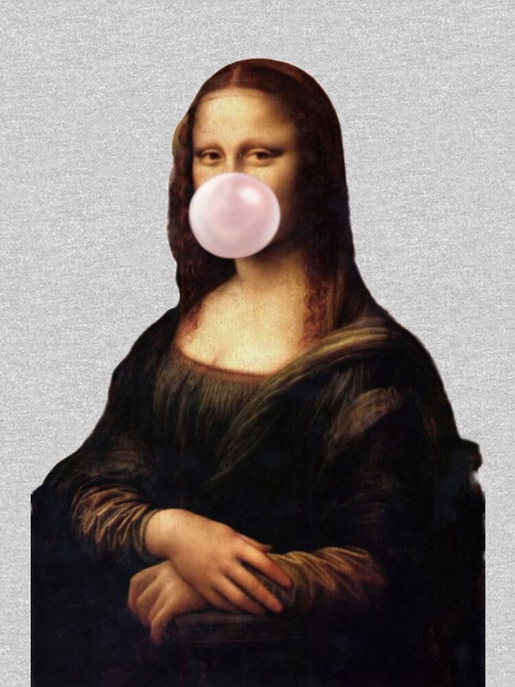 mona lisa blowing bubble gum shirt