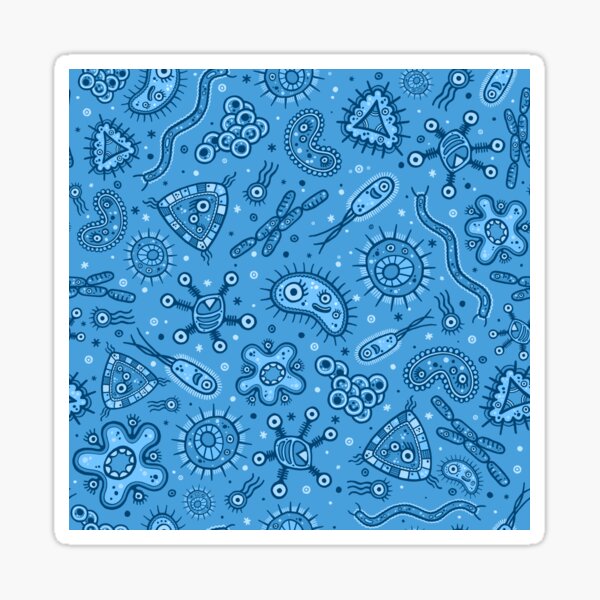 Vista previa del artículo con la obra «Microbios de dibujos animados - azul», diseñado y vendido por chayground.