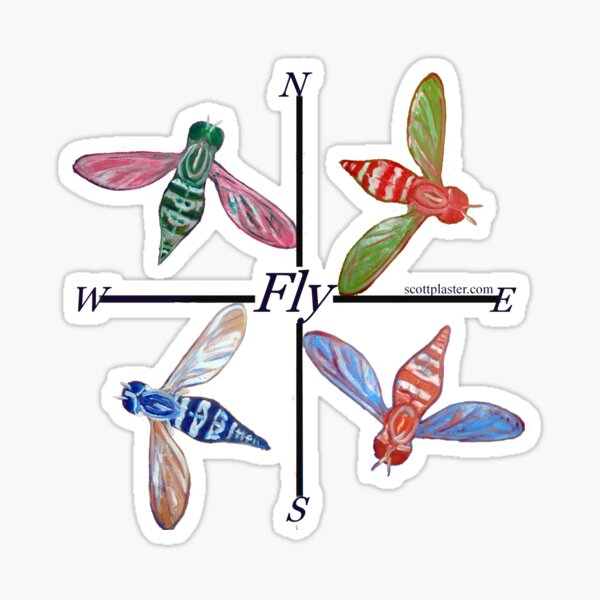 Collection of Flies T-Shirt and Sticker Sticker